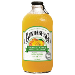 Bundaberg: Bundaberg Tropical Mango Sparkling Drink 12 x 375ml