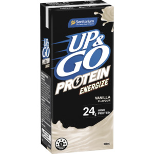 Up Go Sale: Up & Go Protein Energize Vanilla Flavour Liquid Breakfast 12 x 350ml