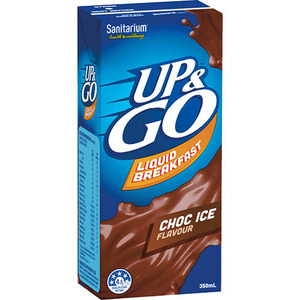 Up Go Sale: Up & Go Choc Ice Flavour Liquid Breakfast 12 x 350ml