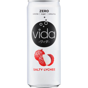 Frontpage: Vida Zero Salted Lychee Flavoured Sparkling Drink 24 x 325ml