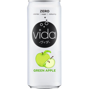 Vida Green Apple Sparkling Drink 24 x 325ml