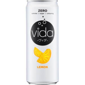 Frontpage: Vida Zero Lemon Flavoured Sparkling Drink 24 x 325ml