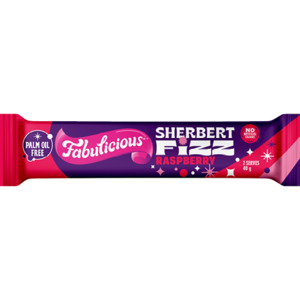 Non Sale Items: RJ's Fabulicious Raspberry Sherbet Fizz 24 x 40g
