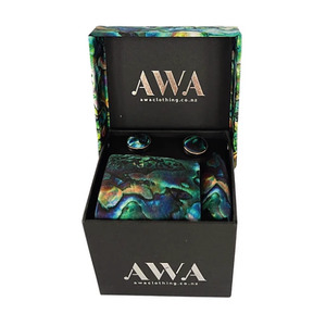 Small Accessories: Awa Clothing Boxed Tie Set Paua