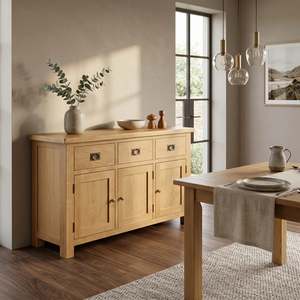 Coffee Table: Richmond Oak Buffet Table 3 Door 3 Drawer