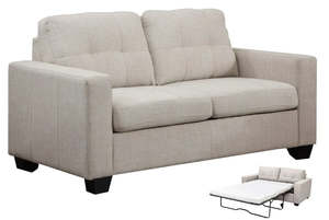 Couch: Rose 2 Seat Sofabed - Beige