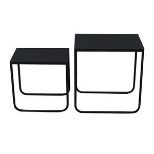 Lamp Table: Dallas Rectangle Side Table Nest – Black