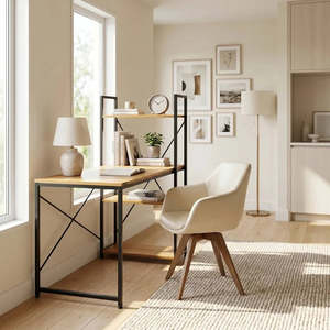 Coffee Table: Student Desk with Bookcase
