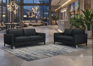 Elise 3 + 2 Seater suite - Full-grain corrected leather