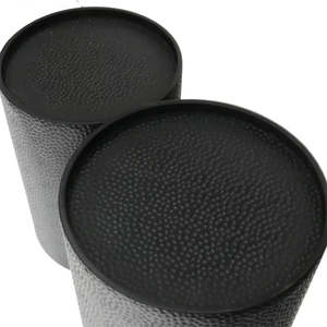 Bedside Tables: Drum Set of 2 Side Tables – Black