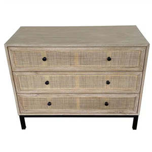 Cardrona Commode 3 Drawer- Natural Rattan