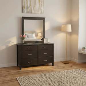 Dressers: Tina Dresser 6 Drawer with Mirror