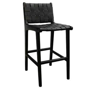 Barstool: London Barstool -Black + Black Leather