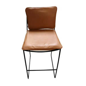 Barstool: Jordi Barstool - Black + Tan Leather