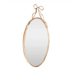 Mirrors 1: Metal Mirror Bow Oval Gold.