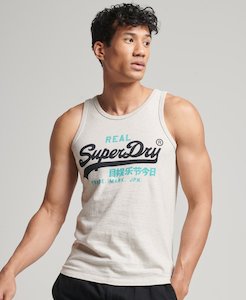 Sale: Superdry Vintage Logo Heritage Vest - Oat Cream Marle