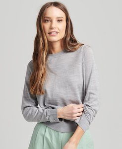 Superdry ﻿Merino Crew - Light Grey Marle