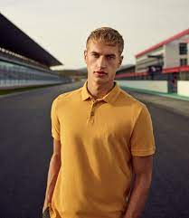 Polos: No Excess Solid Stretch Polo - Mustard