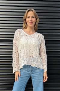 Worthier: Worthier Mabel Crochet Top - Beige