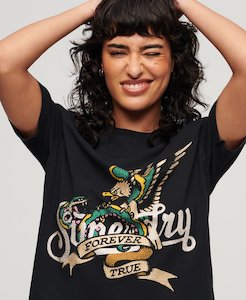 Sale: ﻿Superdry ﻿Tattoo Script Graphic Tee - Jet Black