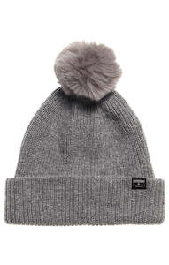 Superdry Heritage Ribbed Beanie - Light Grey Marle