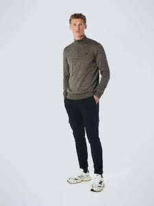 No Excess Pull Over Half Zip Crew - Stone