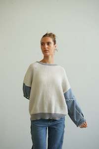 Womens Sweater: Worthier Vayla Knit - Denim