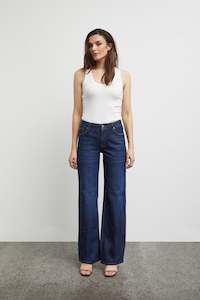 Whats New: Pulz Jeans Vega Ultra High Wide Leg - Dark Denim