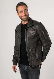 Gipsy: Gipsy Fraser Leather Jacket - Dark Grey