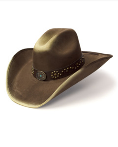 Western Suede Finish Cattleman Hat
