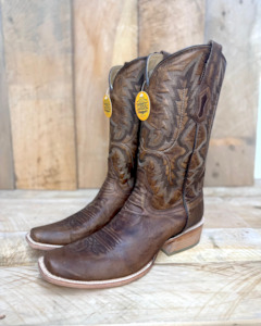Mens Cowboy Boots: Corral Mens: Brown Embroidery, NSQ