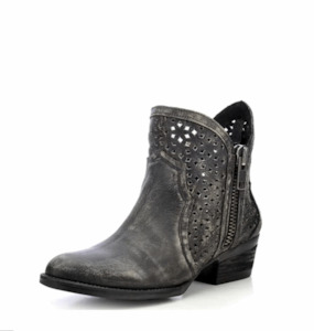 Womans Cowboy Boots: Circle G: Ladies Cutout Shortie - Grey