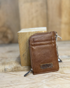 Wrangler Mini Zip Card Case - BROWN