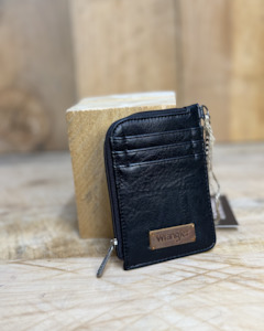 Handbags Purses: Wrangler Mini Zip Card Case - BLACK