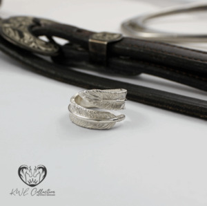 Jewellery: KWL: Sterling Silver Feather ring - P409