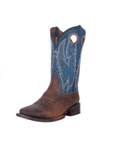 Mens Cowboy Boots: Circle G: Mens Choco/Blue