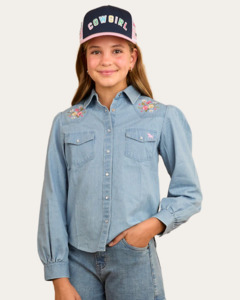 Ringers Western: Dahlia Kids Denim Shirt