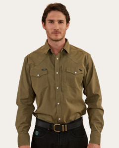 Ringers Western: Mens Dillinger Western Shirt - Green