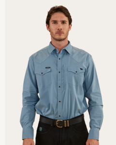 Ringers Western: Mens Dillinger Western Shirt - Blue