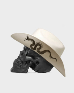 Billy Bones Club: Serpent Cowboy Hat - White