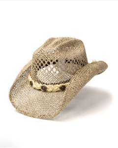 Cowboy Hats: Tan Seagrass Western Cowboy Hat