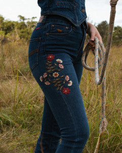 Jeans: Ringers Western: Penny Rodeo Bootleg Jean - Classic Blue