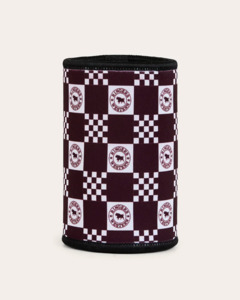 Mugs: Ringers Western: Check Stubby Cooler - Burgundy