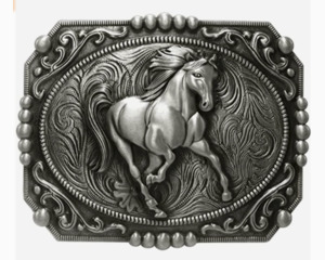 Western Horse Belt Buckle