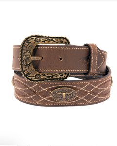 Belts: Leather Concho Western Belt
