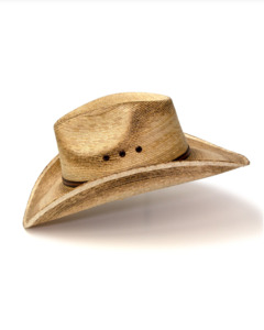 Palm Straw Western Pinch Front Cowboy Hat