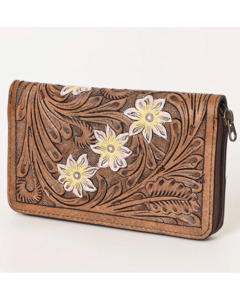 Handbags Purses: O'HLAY: Floral Tooled Lether Wallet