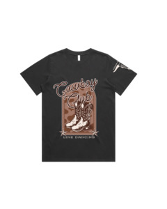 Ladies Tees: TWA: Cowboy Club Line Dancing Tee - Black
