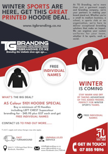 Specials: Buy 15 x Hoodies Branded LEFT CHEST and get FREE Individual Names