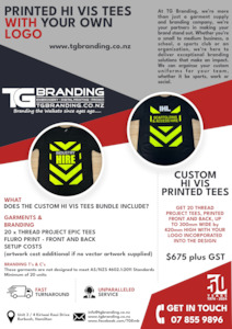 Specials: 20 x Custom Hi Vis Printed Tees